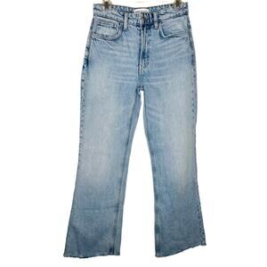 ZARA Women's Jeans Size 0 Straight Leg High Rise Light Wash Blue Denim Classic